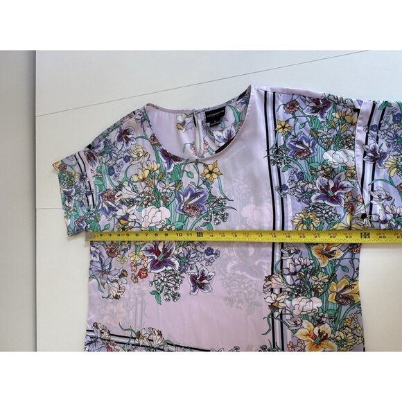 Liz Claiborne Career Silky Purple Flora Blouse Womens XL NWT Shirt Top Boho - Picture 10 of 15